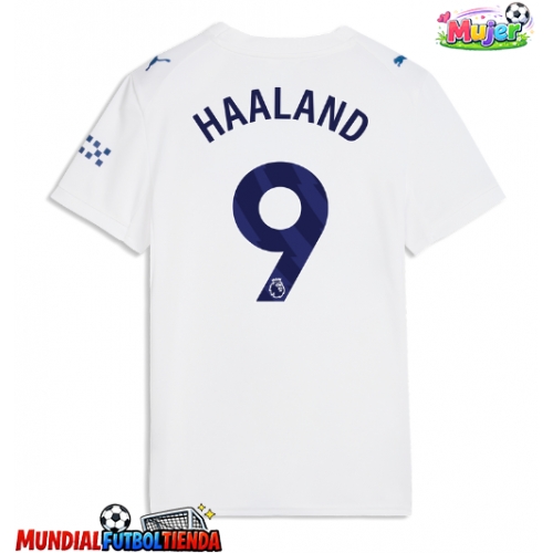 Camiseta Manchester City Erling Haaland #9 Tercera Equipación Replica 2026-27 para mujer mangas cortas